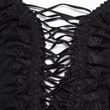 Charoite Gothic Lace Lace-Up Mini Dress