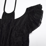 Lurid Gothic Lace Ruffle Dress