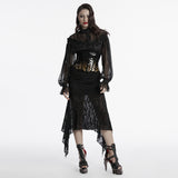 Pontifex Women's Gothic Leopard Print Patent Underbust Corset in Black & Coffee