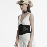 Mildew Punk Zipped Mesh Corset Belt