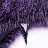 Malleus Women's Punk Gradient Faux Fur Shawl in Black & Violet