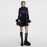 Malleus Women's Punk Gradient Faux Fur Shawl in Black & Violet