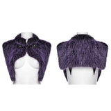 Malleus Women's Punk Gradient Faux Fur Shawl in Black & Violet
