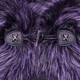 Malleus Women's Punk Gradient Faux Fur Shawl in Black & Violet