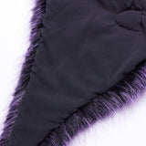 Malleus Women's Punk Gradient Faux Fur Shawl in Black & Violet
