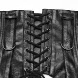 Marshlight Punk Buckle Faux Leather Underbust Corset