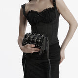 Cerberus Punk Chain Studded Clutch Bag