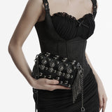Cerberus Punk Chain Studded Clutch Bag