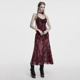 Catacomb Gothic Lace Velvet Rose Choker in Red