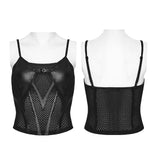 Sepulchre Gothic Faux Leather Details Top