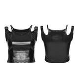 Overture Punk Faux Leather Buckle Vest