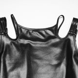 Overture Punk Faux Leather Buckle Vest