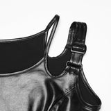 Overture Punk Faux Leather Buckle Vest