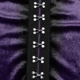 Sever Women's Gothic Velvet Hook-Front Long Sleeve Top in Black