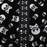 Sever Women's Gothic Velvet Hook-Front Long Sleeve Top in Black