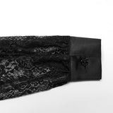 Amaranth Victorian Gothic Lace Sheer Blouse