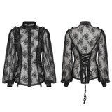 Amaranth Victorian Gothic Lace Sheer Blouse