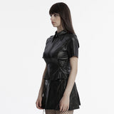 Darkwood Punk Faux Leather Zipped Shirt