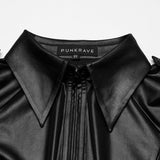 Darkwood Punk Faux Leather Zipped Shirt