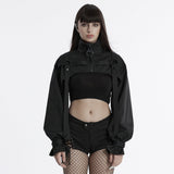 Carcass Punk Buckle Techwear Cropped Jacket