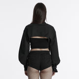 Carcass Punk Buckle Techwear Cropped Jacket