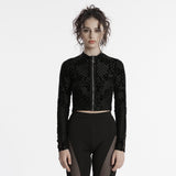 Naphtha Gothic Velvet Zipped Top