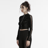 Naphtha Gothic Velvet Zipped Top