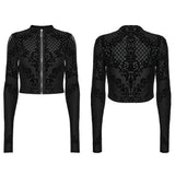 Naphtha Gothic Velvet Zipped Top