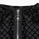 Naphtha Gothic Velvet Zipped Top