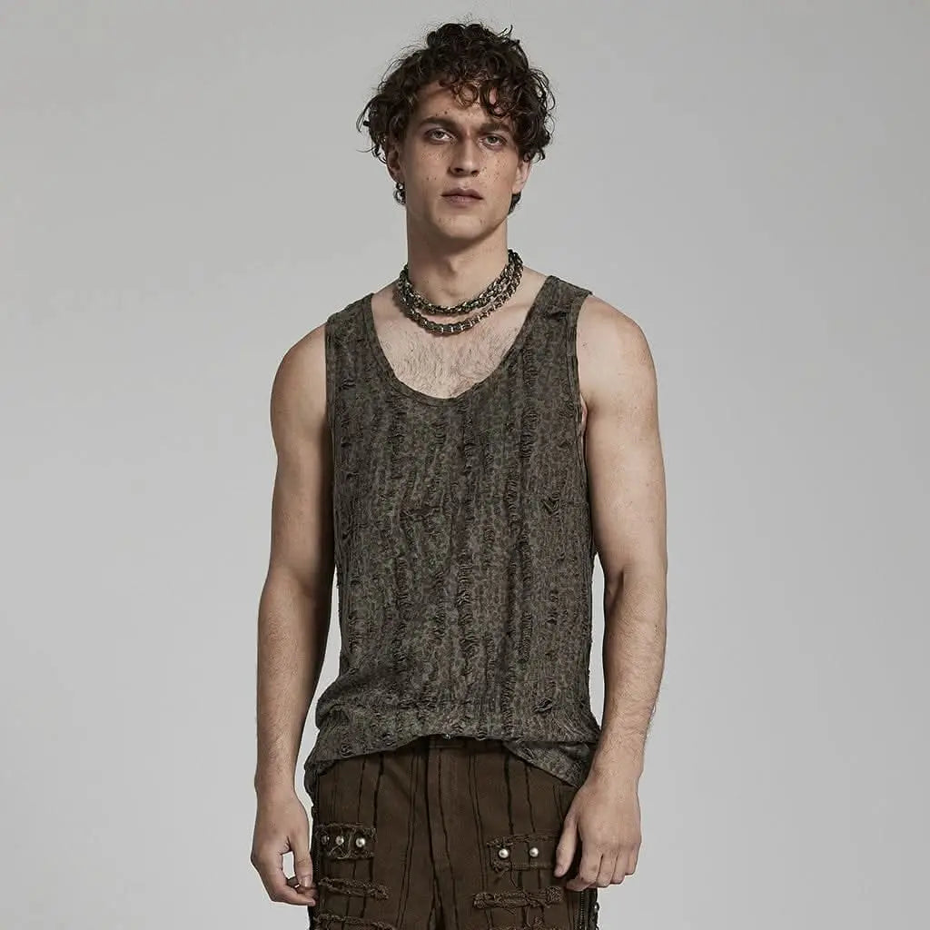 Oblivion Tank Top (Brown) - PunkRave