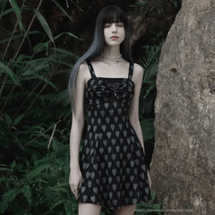 Olga Slip Dress (Black Gray) - PunkRave