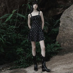 Olga Slip Dress (Black Gray) - PunkRave