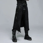 Orpheus Distressed Kilt With Leather Straps - PunkRave