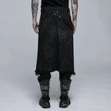 Orpheus Distressed Kilt With Leather Straps - PunkRave