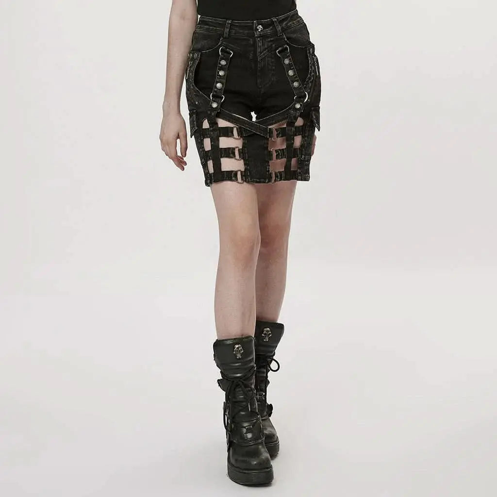 Pauline Denim Shorts/Skirt - PunkRave
