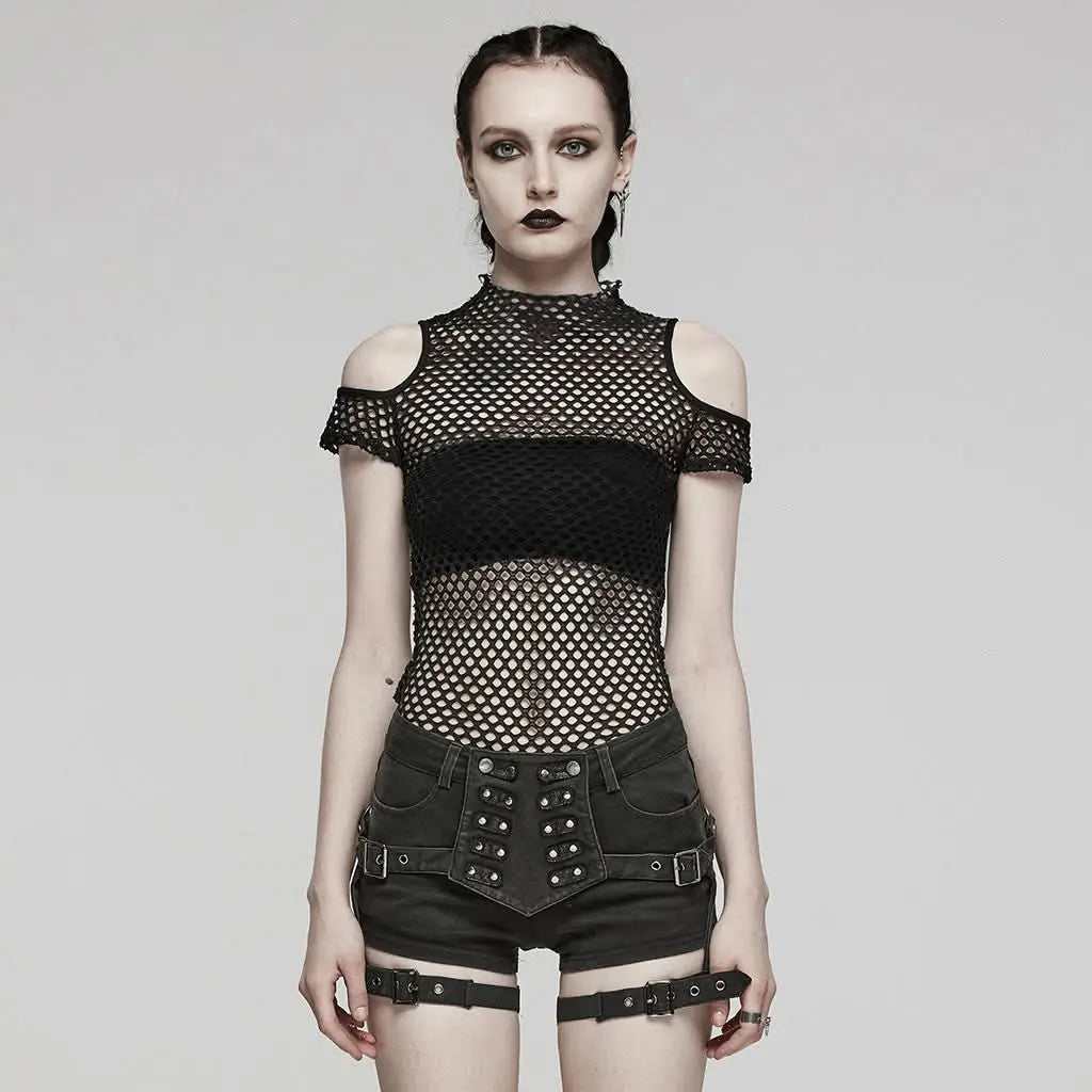 Phoenix Mesh Crop Top (Shadow Essence) - PunkRave