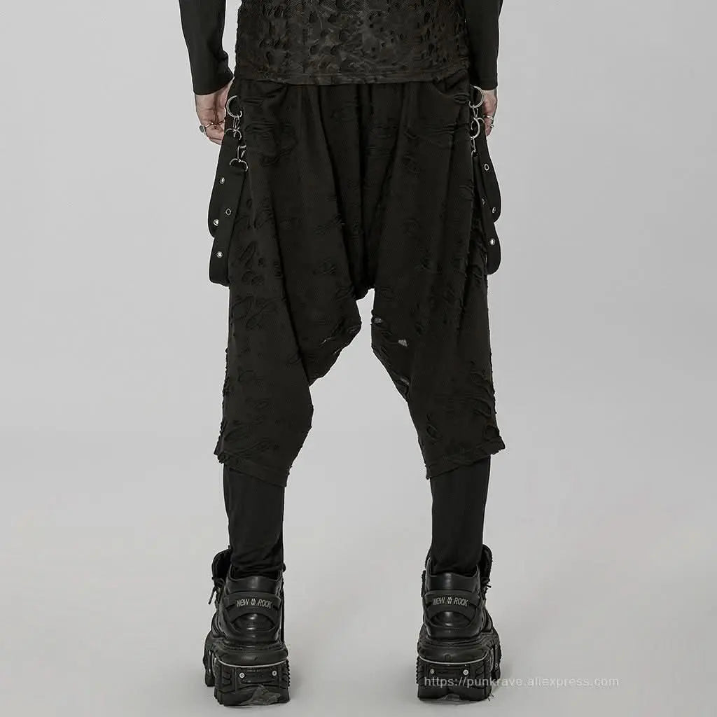 Purge Distressed Pants - Black - PunkRave