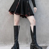 Radiate Plaid Mini Skirt With Zippers - PunkRave