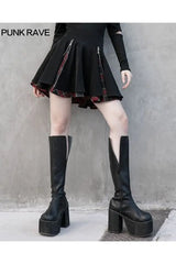 Radiate Plaid Mini Skirt With Zippers - PunkRave
