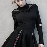 Radiate Plaid Mini Skirt With Zippers - PunkRave
