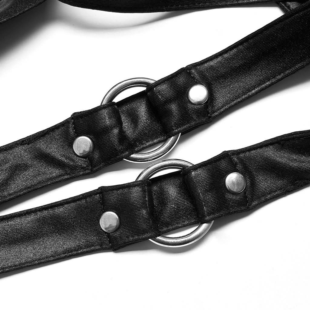 Razorblade Kiss Suspender Crop Top - PunkRave