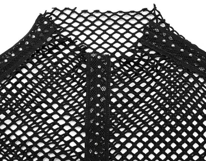 Razzle Dazzle Mesh Tee - Black - PunkRave