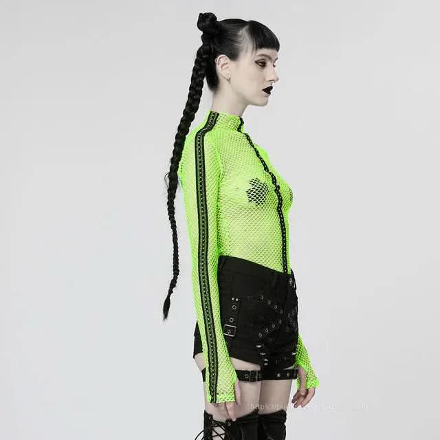 Razzle Dazzle Mesh Tee - Green My Store