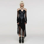 Rebel Mesh Printed Long Dress - PunkRave