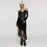 Rebel Mesh Printed Long Dress - PunkRave