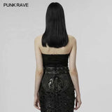 Recorded Butterflies Bandeau Top - Black - PunkRave