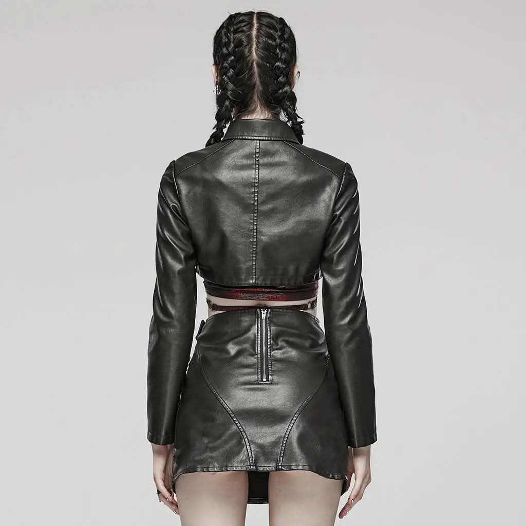 Rowena Cropped Jacket (Black) PunkRave