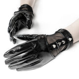Ambrose Punk Mesh Studded Gloves