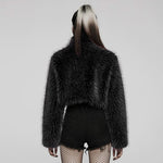 Eclipse Cropped Fur Jacket - PunkRave