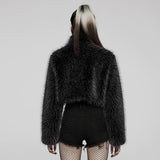 Eclipse Cropped Fur Jacket - PunkRave